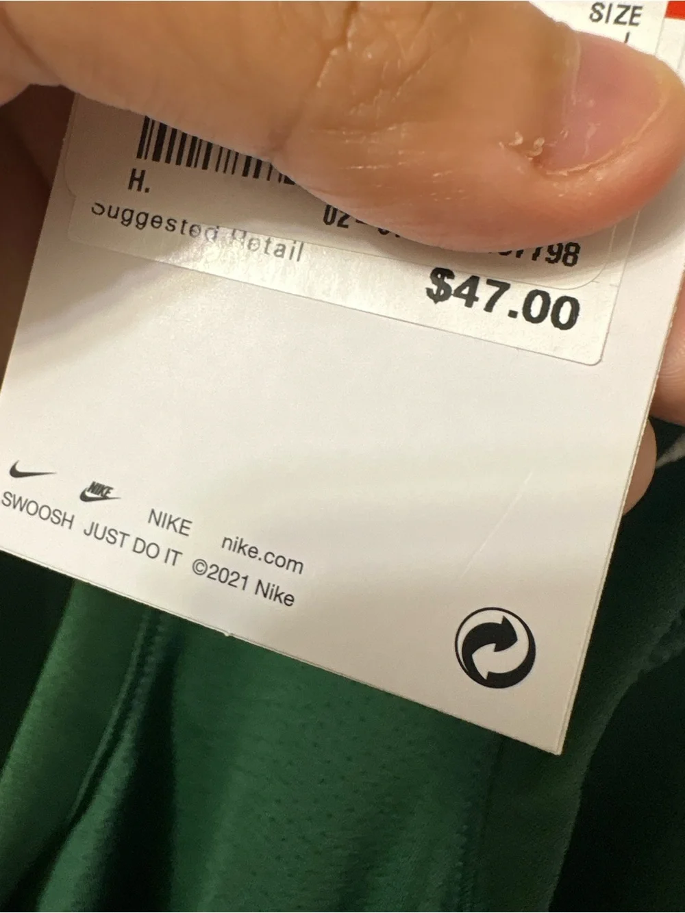 Nike Green Sleeveless Training Tank with White Accents